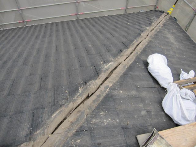 高砂市で棟を取り外した状態